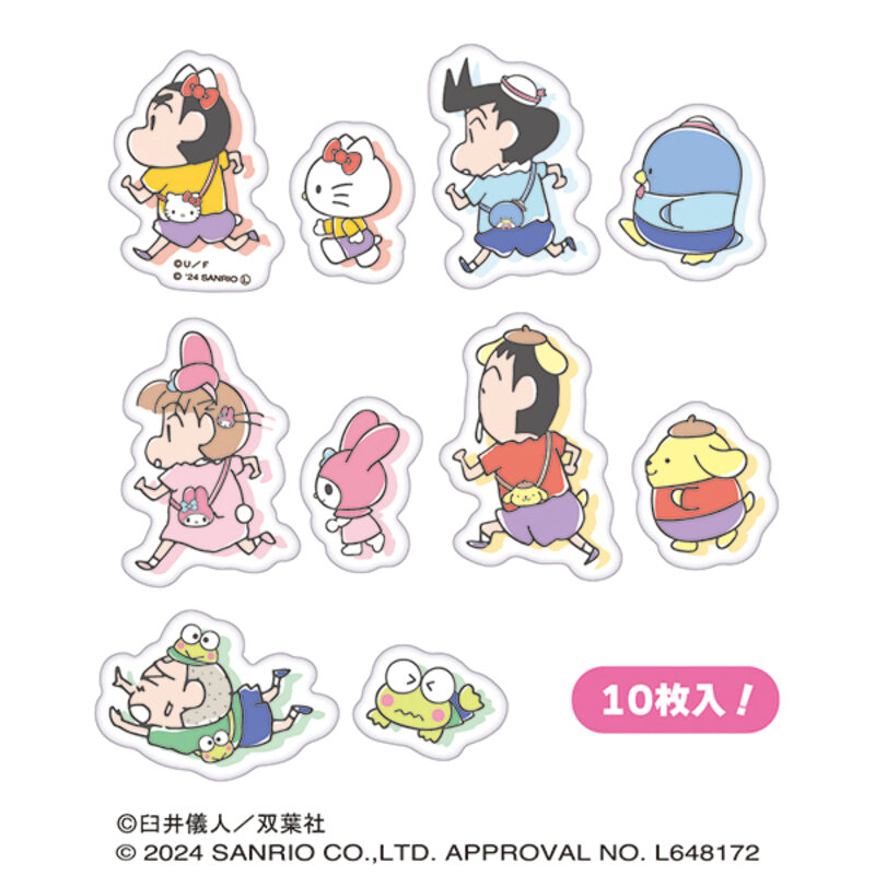 (PO) Crayon Shin-chan x Sanrio Characters Marshmallow Sticker Image_2
