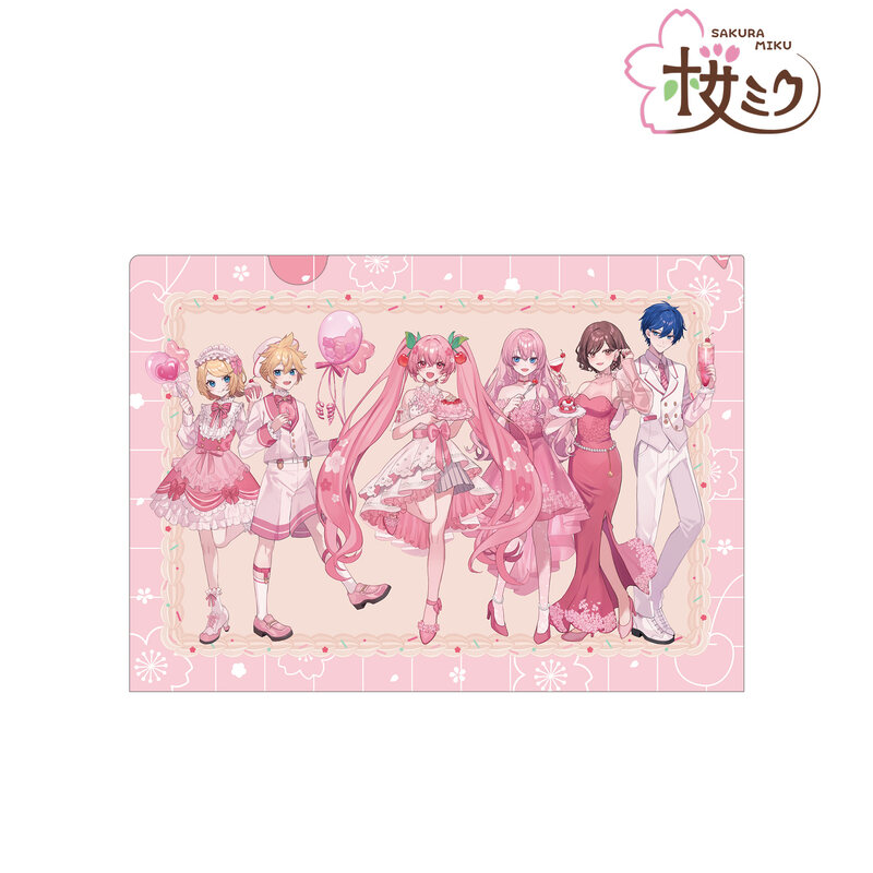 (PO) Sakura Miku Original Illustration Group Cherry Blossom Party Ver. Art by Shugao Clear File Image_2