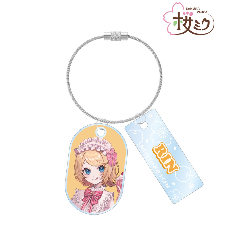 (PO) Sakura Miku Original Illustration Kagamine Rin Cherry Blossom Party Ver. Art by Shugao Twin Wire Acrylic Key Chain Image_2