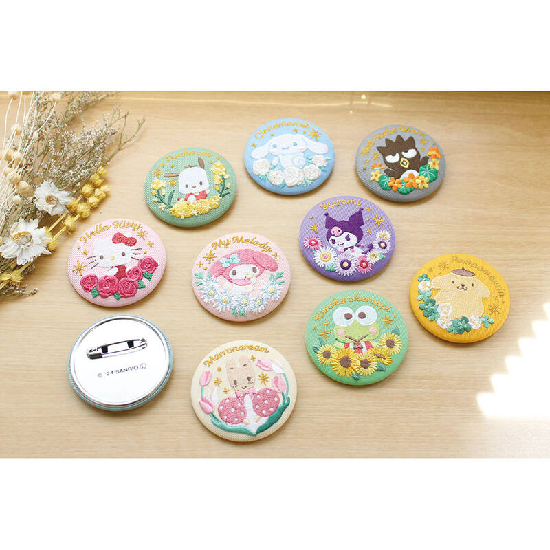 (PO) Sanrio Characters Trading Language of Flowers Embroidery Can Badge [BOX] Image_14