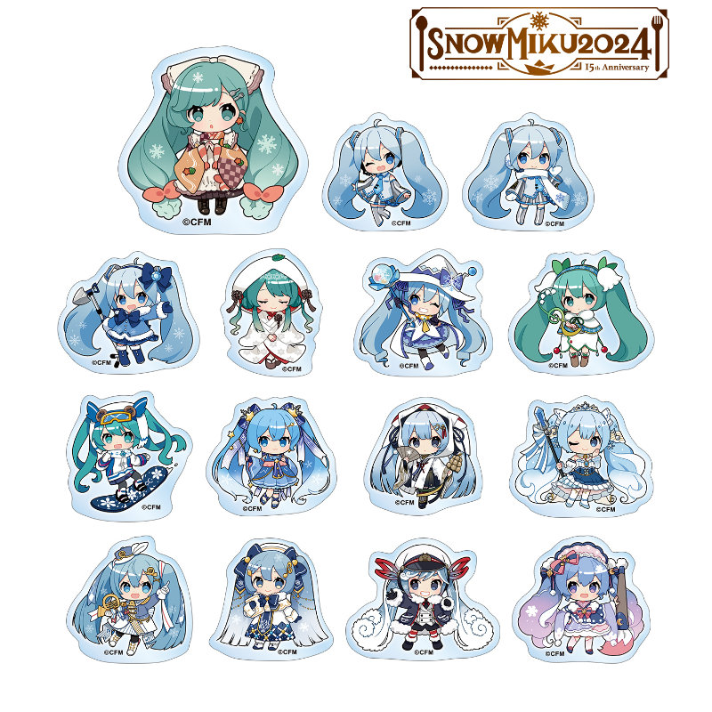 (PO) SNOW MIKU 2024 Trading Snow Miku Art by Binchou Maguro Acrylic Sticker [BOX] Image_2
