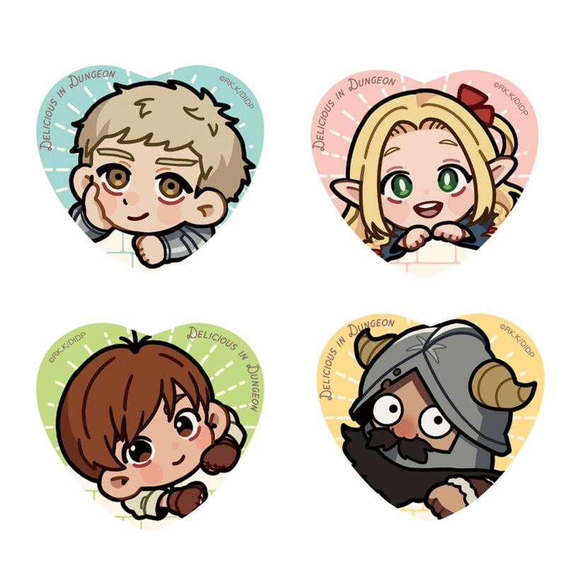 (PO) Delicious in Dungeon Heart Can Badge Set (4 Set) Image_1