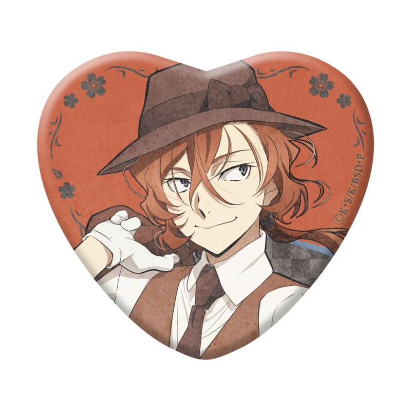 (PO) Bungo Stray Dogs Original Illustration Heart Can Badge modern fashion [BOX] Image_13