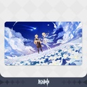Genshin Impact Twin Stars in Flower Field Desk Mat Image_1