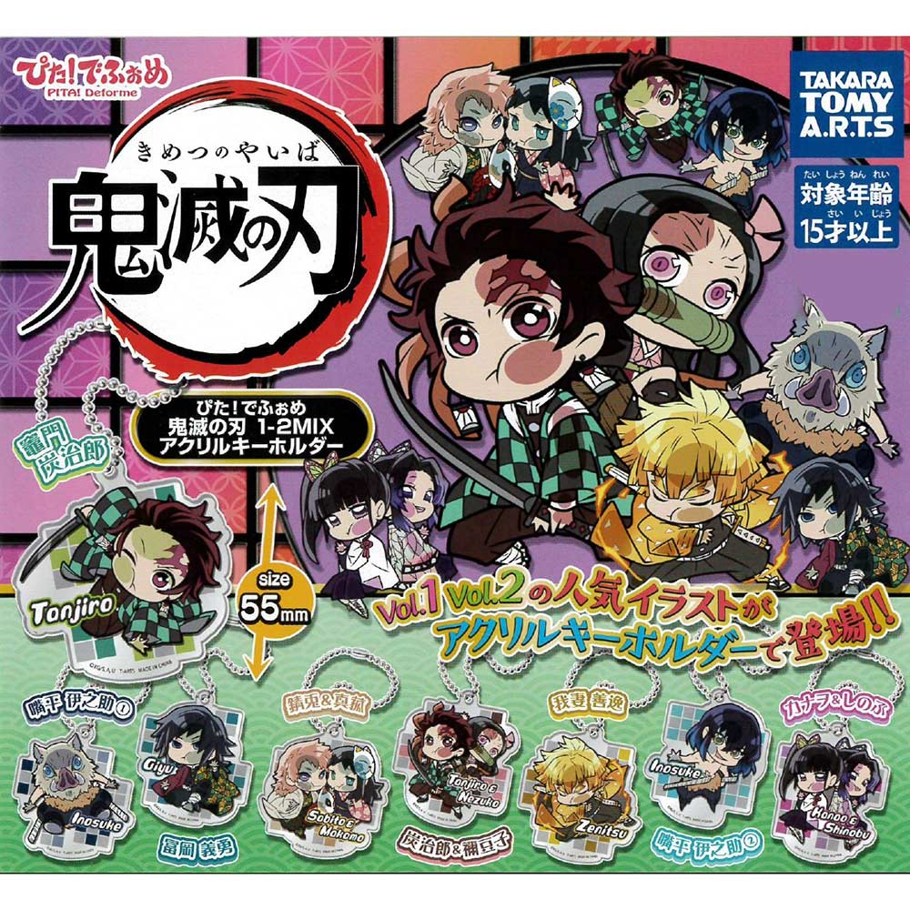 Pita! Defome Demon Slayer: Kimetsu no Yaiba 1-2 Mix Acrylic Key Chain Image_1