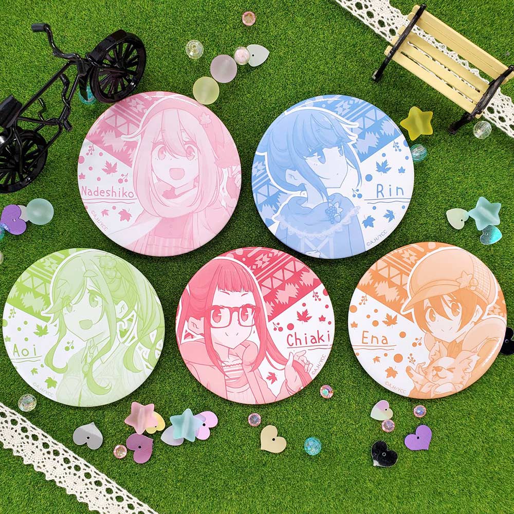 Kuji - Yurucamp Dream Can Badge Maple Leaf & Smelt art Image_3