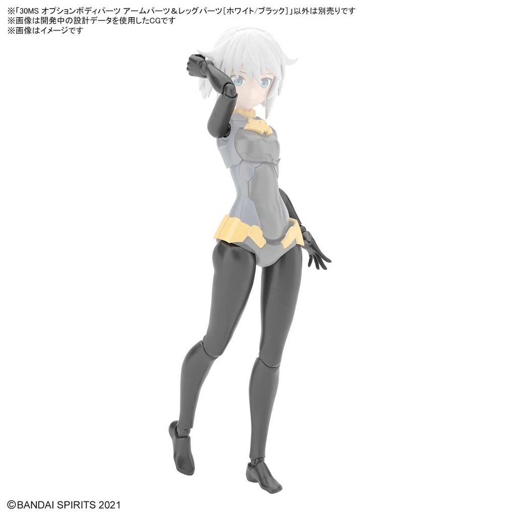 (PO) 30MS Optional Body Parts Arm & Leg Parts (White/Black) Image_2