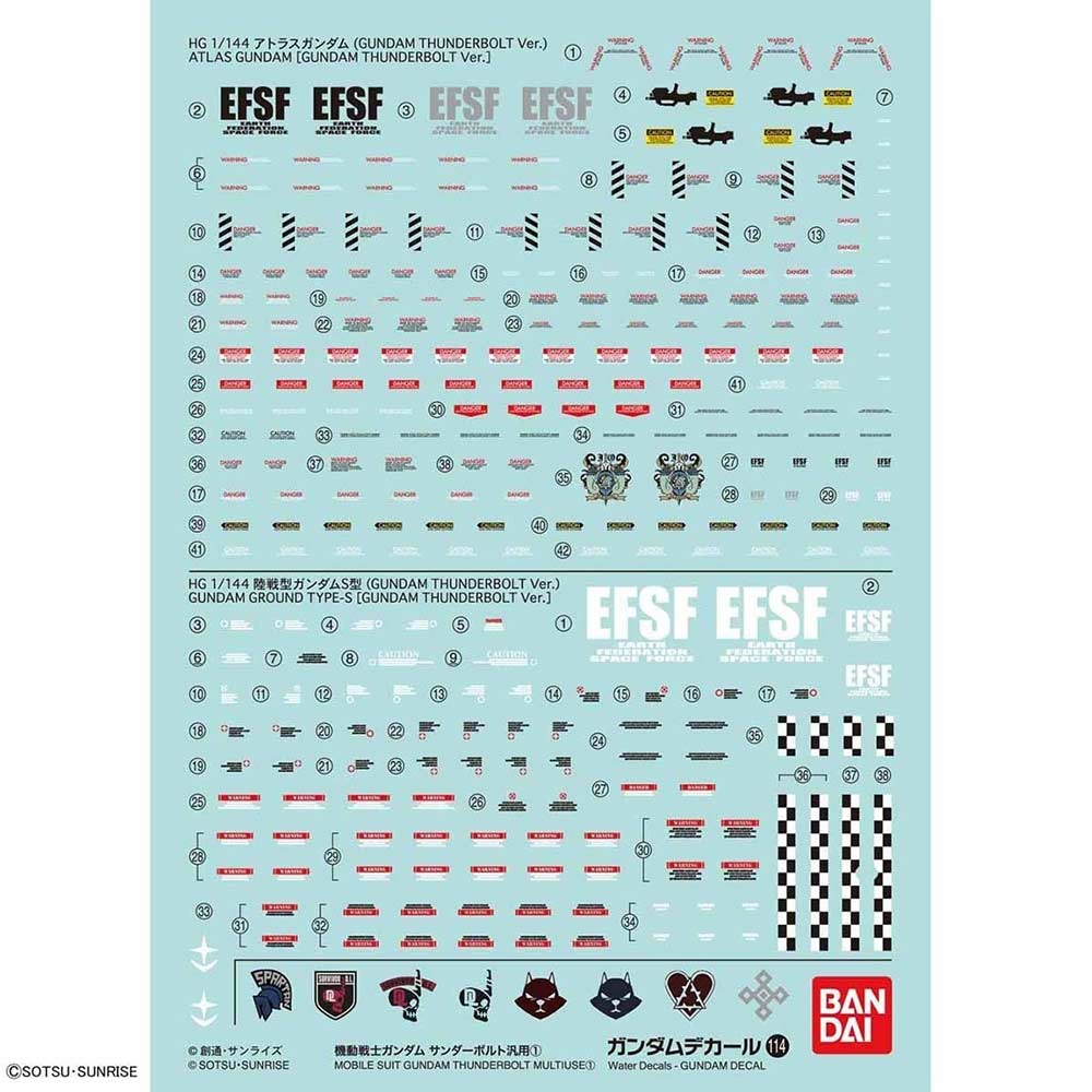 Gundam Decal No.114 Gundam Thunderbolt Multiuse 1 Image_1
