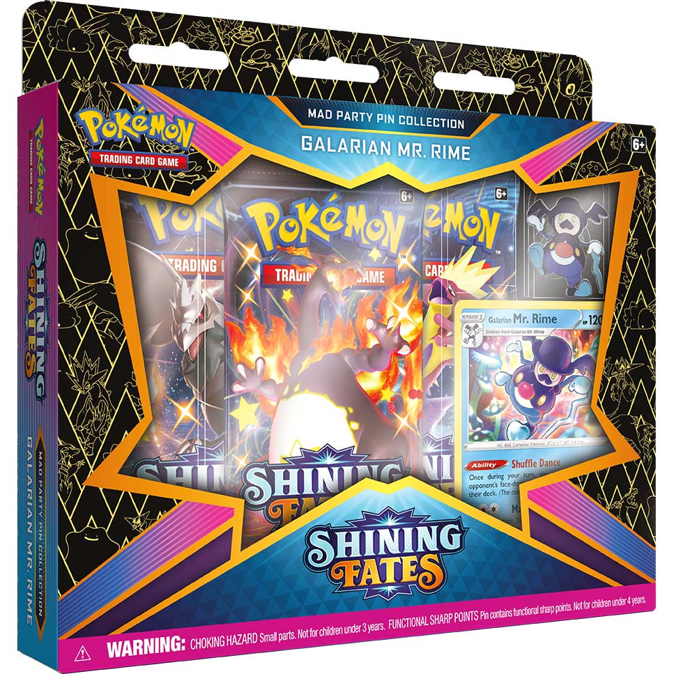 Pokemon TCG: Sword & Shield Shining Fates SWSH 4.5 Mad Party Pin Collection Image_3