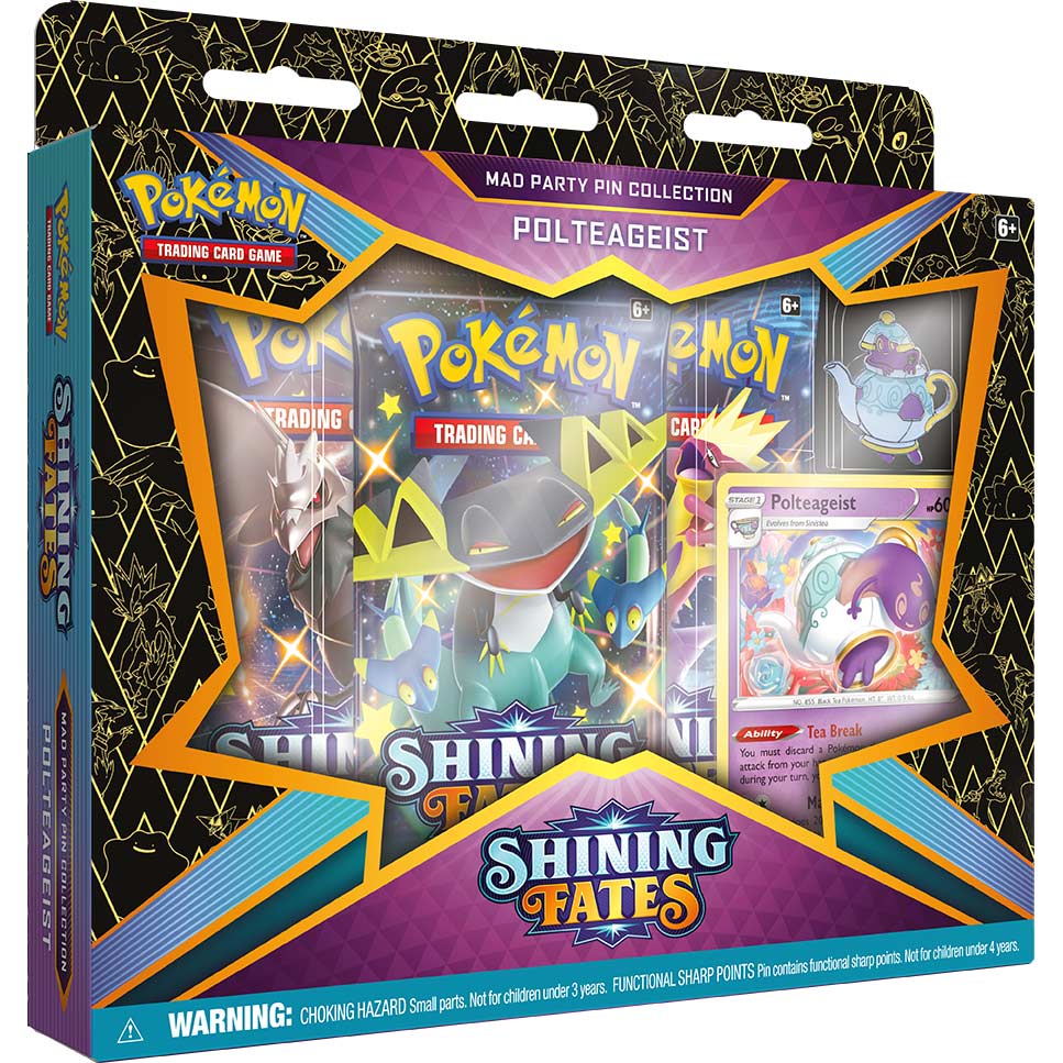 Pokemon TCG: Sword & Shield Shining Fates SWSH 4.5 Mad Party Pin Collection Image_4
