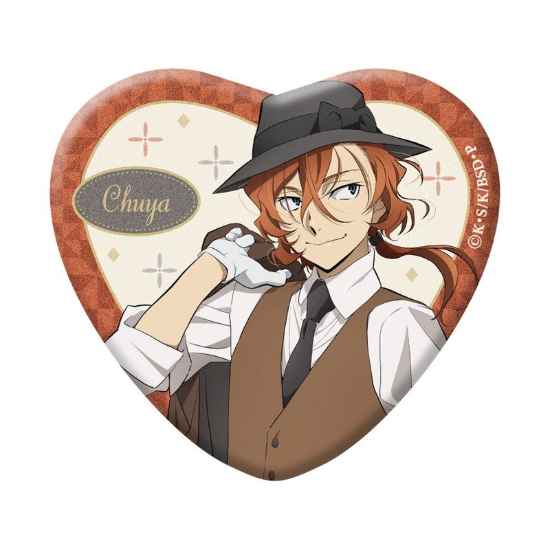 (PO) Bungo Stray Dogs Original Illustration Heart Can Badge modern fashion [BOX] Image_7