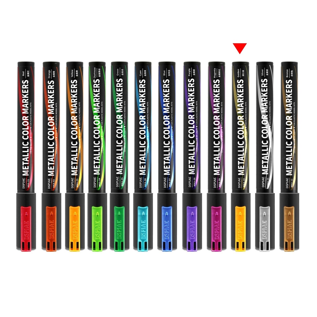 Dspiae Soft Tipped Metallic Color Markers MKA 10 Metallic Golden Image_1
