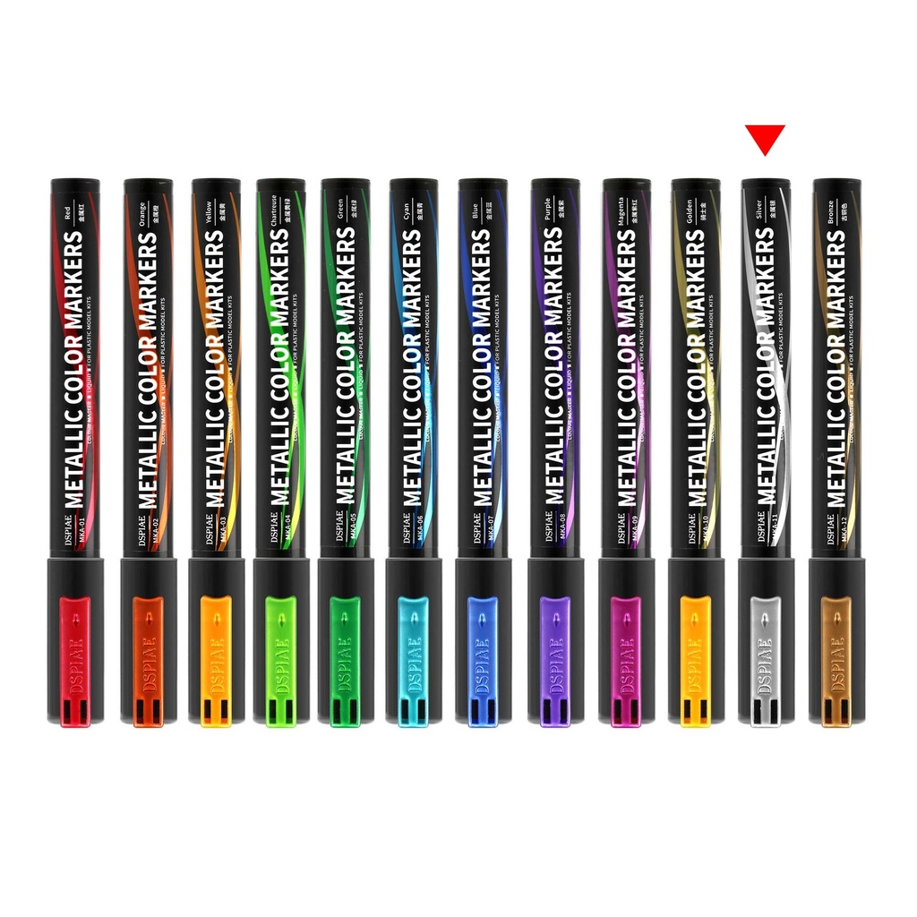Dspiae Soft Tipped Metallic Color Markers MKA 11 Metallic Silver Image_1
