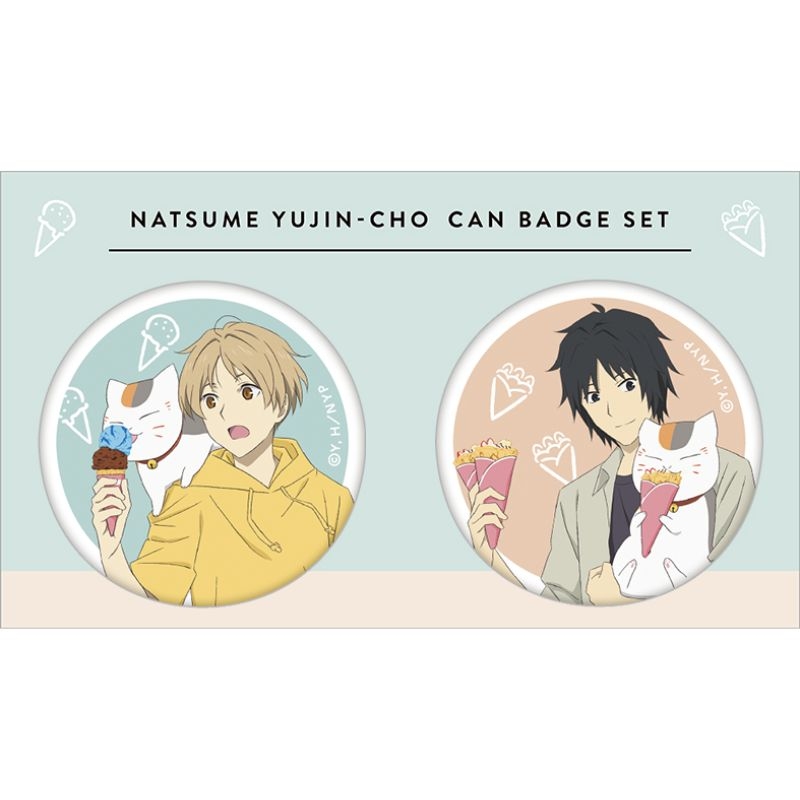 (PO) Natsume Yujincho Can Badge Set Natsume Takashi & Tanuma Kaname Image_2