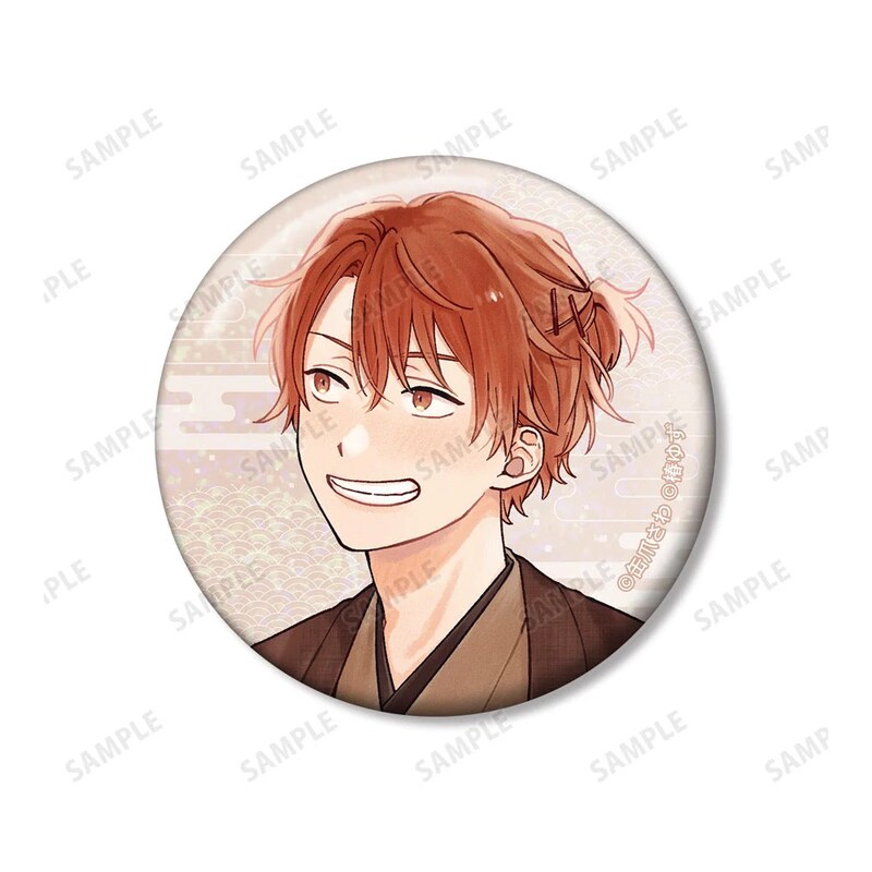 (PO) Minato's Laundromat Sawa Kanzume Original Illustration Kimono Ver. Hologram Can Badge 2 Set Image_3