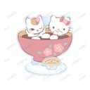 (PO) Natsume Yujincho x Sanrio Characters Nyanko-sensei x Hello Kitty Big Acrylic Stand with Parts Ver. B Image_3
