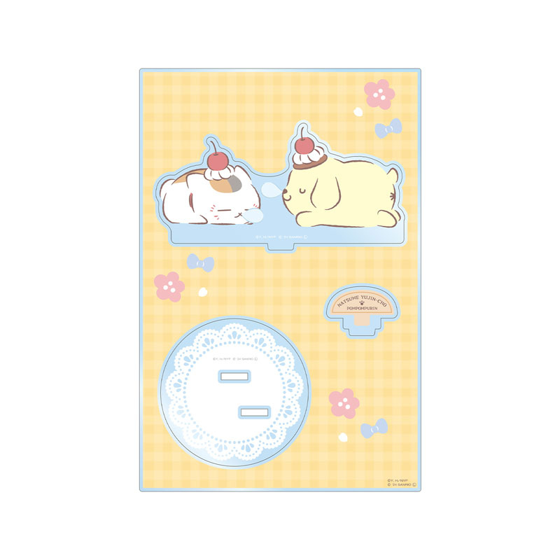 (PO) Natsume Yujincho x Sanrio Characters Nyanko-sensei x Pom Pom Purin Big Acrylic Stand with Parts Ver. A Image_2