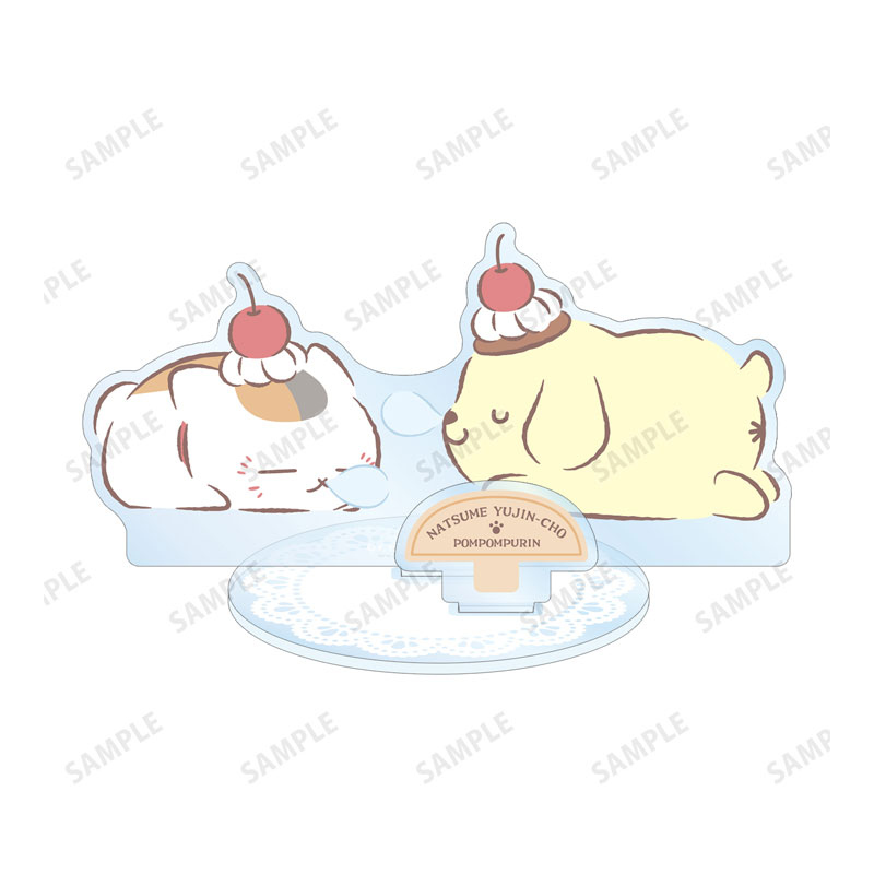 (PO) Natsume Yujincho x Sanrio Characters Nyanko-sensei x Pom Pom Purin Big Acrylic Stand with Parts Ver. A Image_3