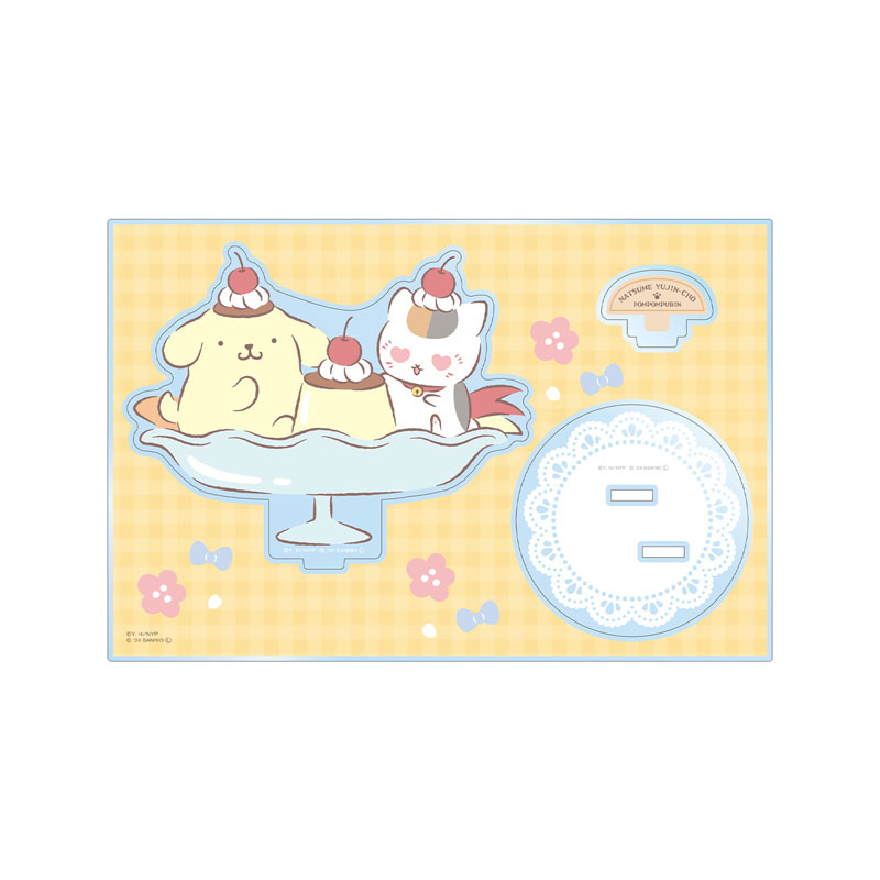 (PO) Natsume Yujincho x Sanrio Characters Nyanko-sensei x Pom Pom Purin Big Acrylic Stand with Parts Ver. B Image_2