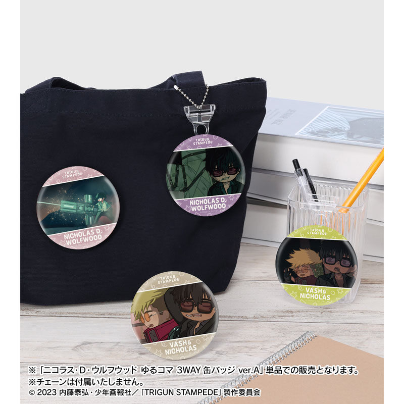 (PO) Trigun Stampede Nicholas D. Wolfwood Yuru Koma 3 Way Can Badge Ver. A Image_5