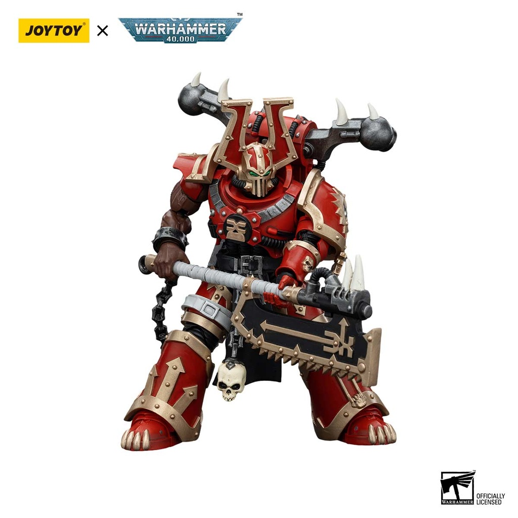 (PO) Joytoy Warhammer 40k - World Eaters Khorne Berzerker with Eviscerator Chainaxe Image_4