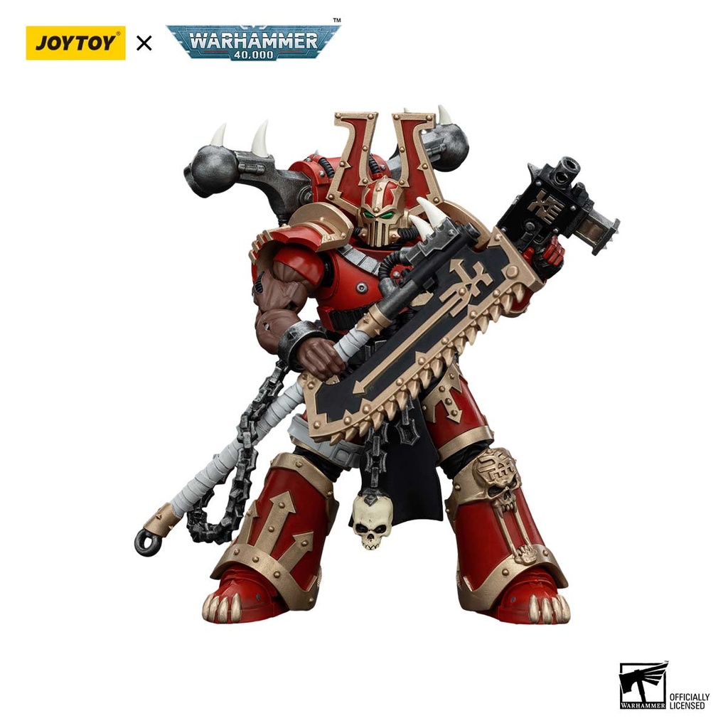 (PO) Joytoy Warhammer 40k - World Eaters Khorne Berzerker with Eviscerator Chainaxe Image_5