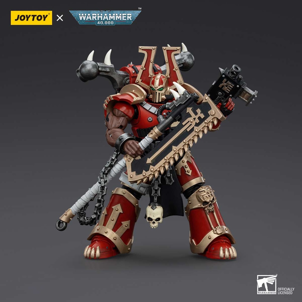 (PO) Joytoy Warhammer 40k - World Eaters Khorne Berzerker with Eviscerator Chainaxe Image_10