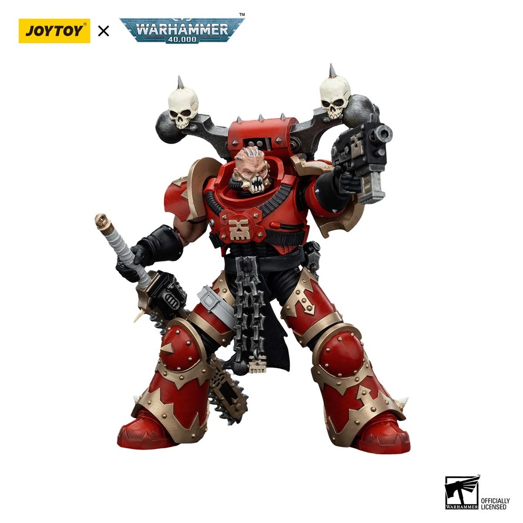 (PO) Joytoy Warhammer 40k - World Eaters Khorne Berzerker with Eviscerator Chainsword Image_4