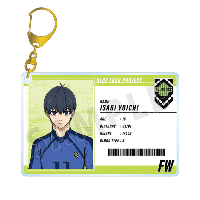 (PO) Blue Lock Isagi Yoichi Player Card Style Big Acrylic Key Chain Image_2