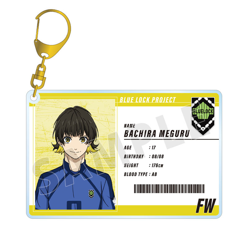 (PO) Blue Lock Bachira Meguru Player Card Style Big Acrylic Key Chain Image_2
