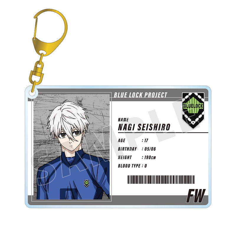 (PO) Blue Lock Nagi Seishiro Player Card Style Big Acrylic Key Chain Image_2