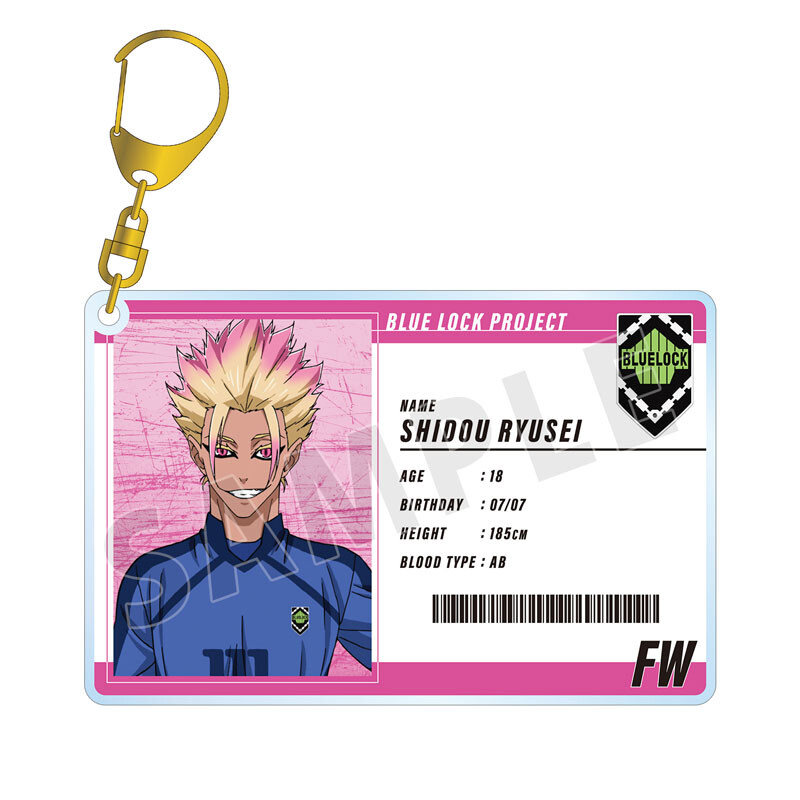 (PO) Blue Lock Shidou Ryusei Player Card Style Big Acrylic Key Chain Image_2