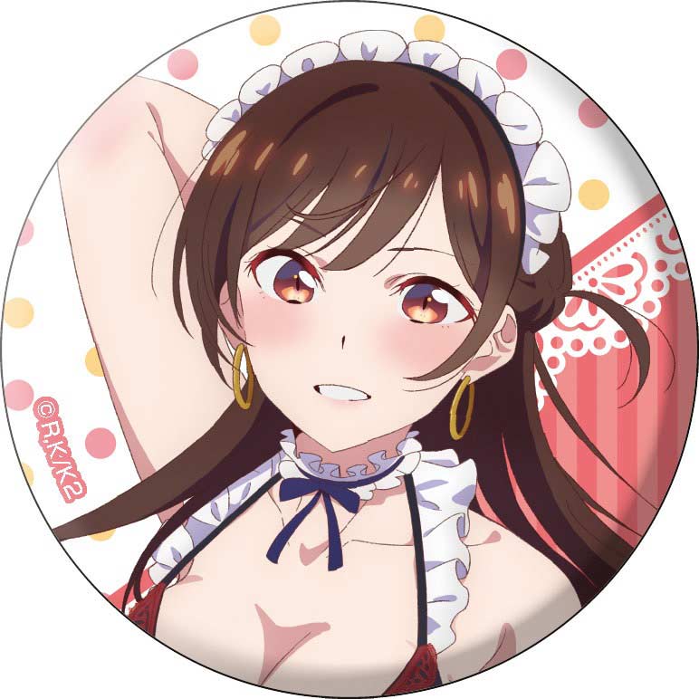 (PO) Rent-A-Girlfriend Original Illustration Can Badge Set Swimwear Maid Ver. A Image_2