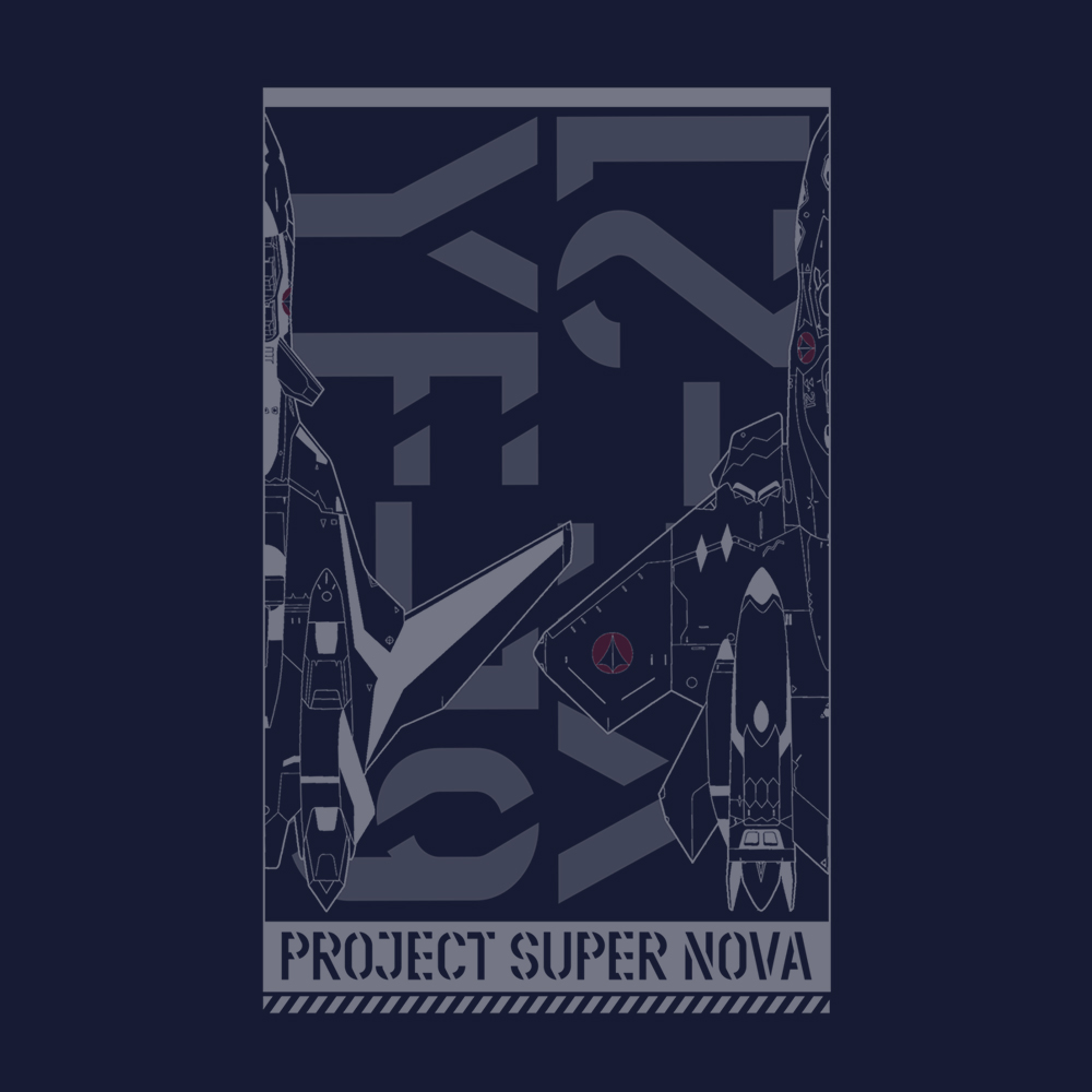 (PO) Macross Plus YF-19 YF-21 T-Shirt Navy (S) Image_2