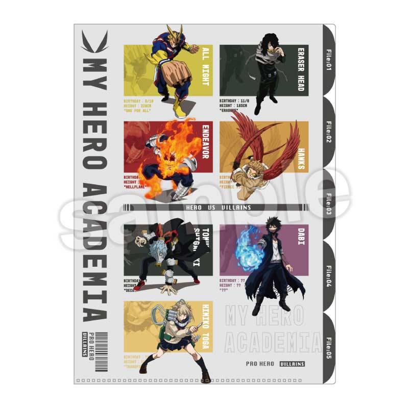 (PO) My Hero Academia Hard Cover 5 Index Clear File Pro Hero VS Villains Image_3