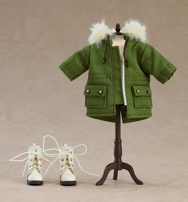 (PO) Nendoroid Doll Warm Clothing Set Boots & Mod Coat (Khaki Green) Image_3