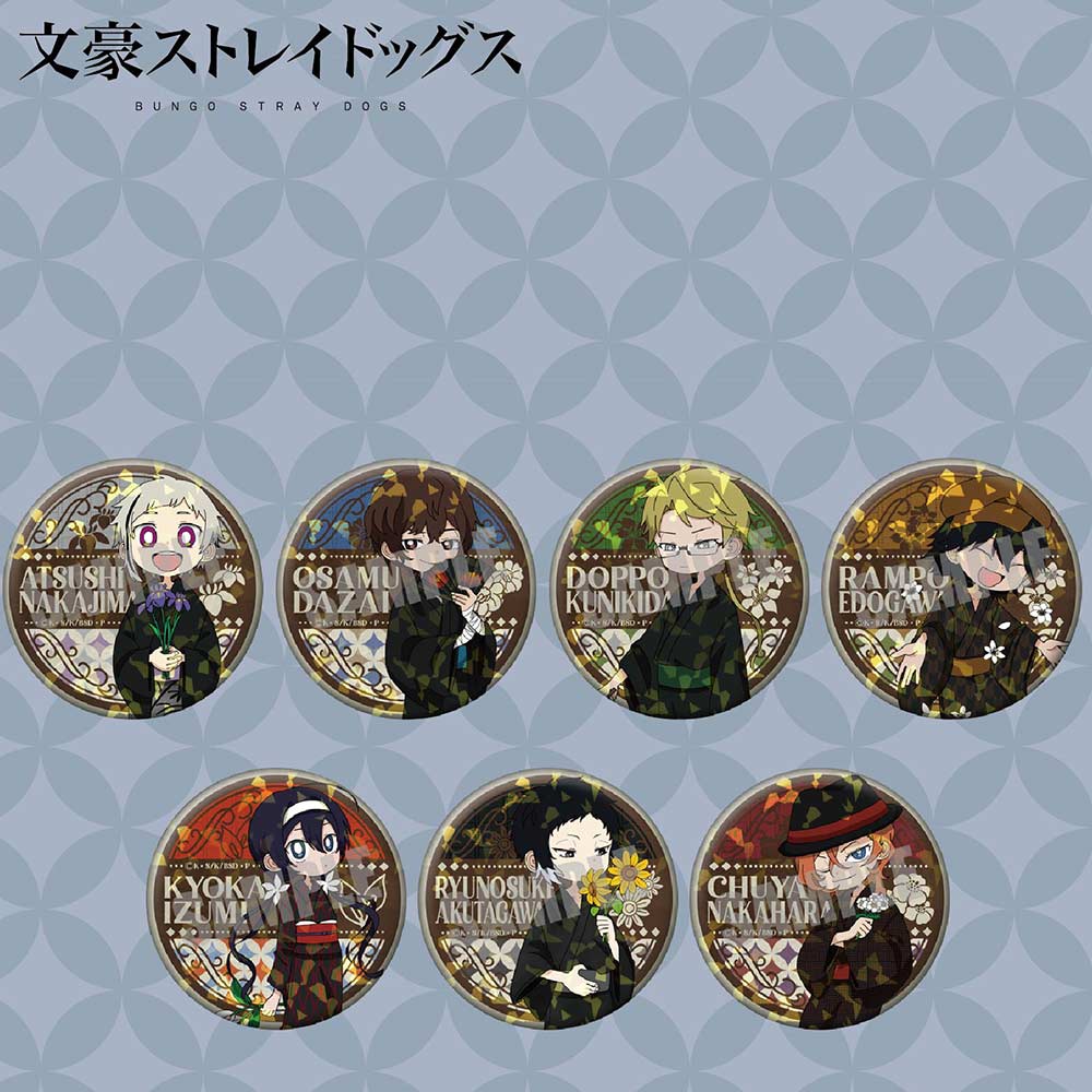 (PO) Bungo Stray Dogs Trading Hologram Can Badge Yukata Ver. [BOX] Image_1