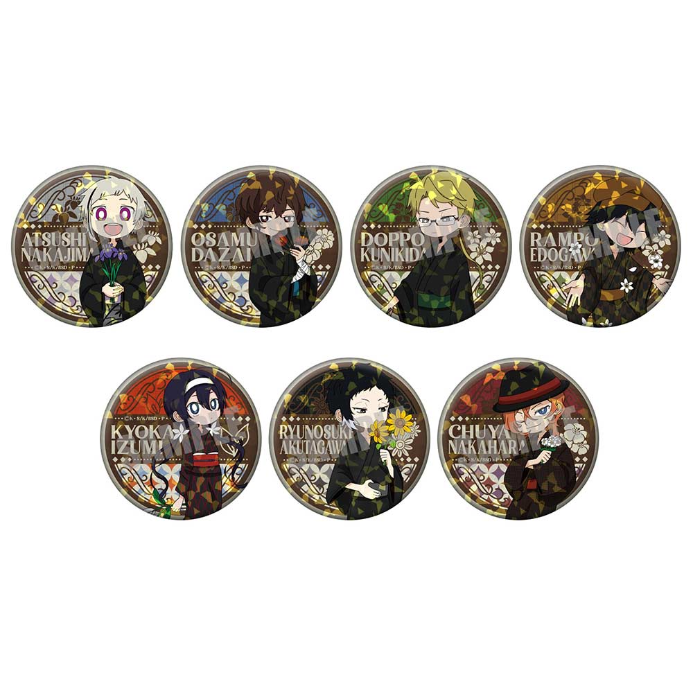 (PO) Bungo Stray Dogs Trading Hologram Can Badge Yukata Ver. [BOX] Image_2