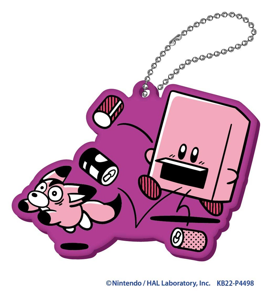 (PO) Kirby's Dream Land Kirby's Comic Panic Rubber Key Chain Mouthful Mode [BOX] Image_2
