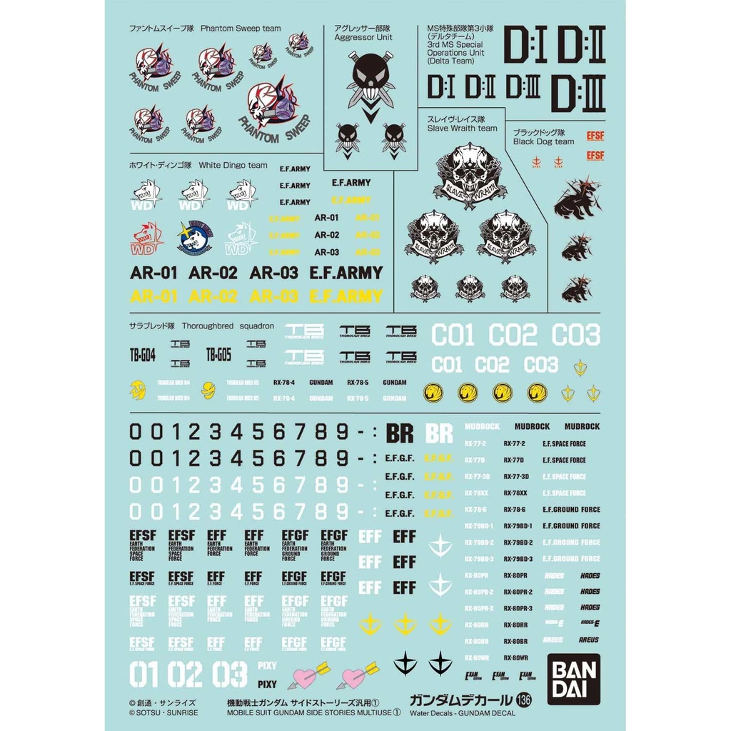 (PO) Gundam Decal No.136 Gundam - Gundam Side Stories Multiuse 1 Image_1