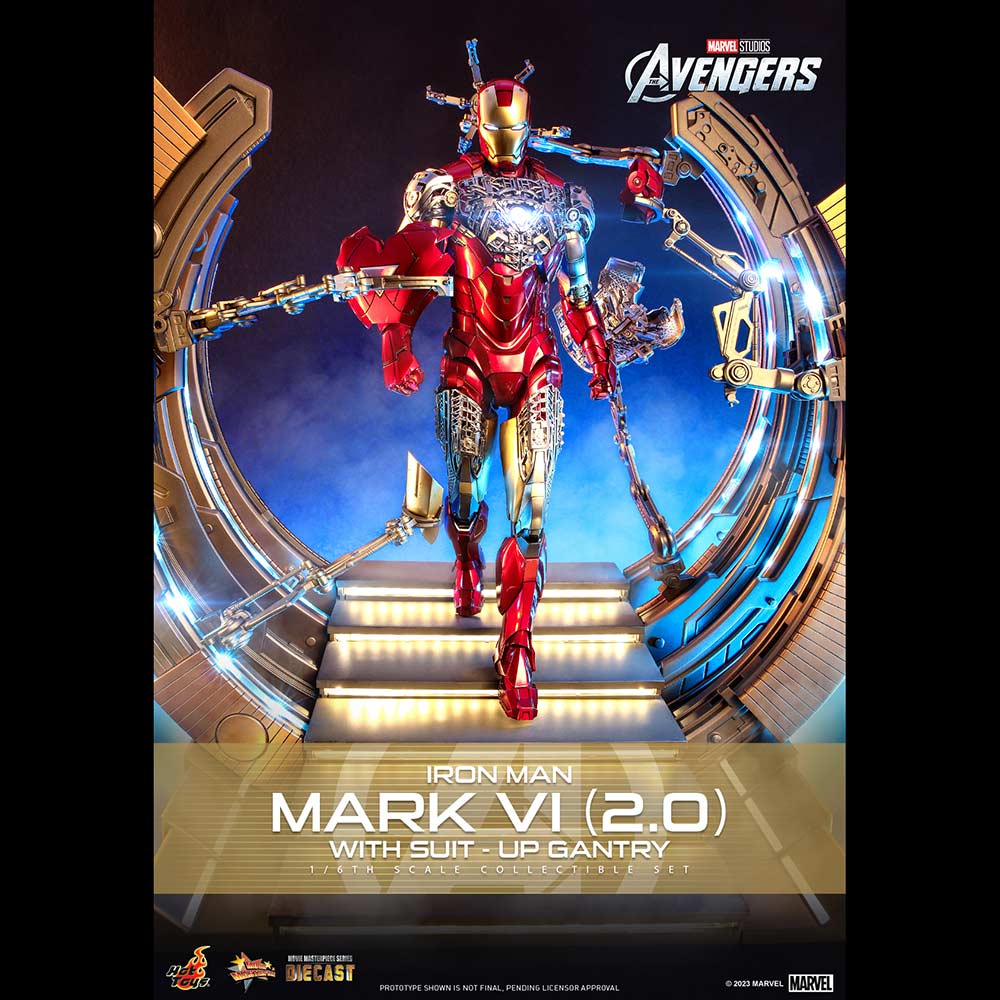 (PO) Movie Masterpiece Series Diecast MMS688D53 - The Avengers - Iron Man Mark VI (2.0) with Suit-Up Gantry Image_2