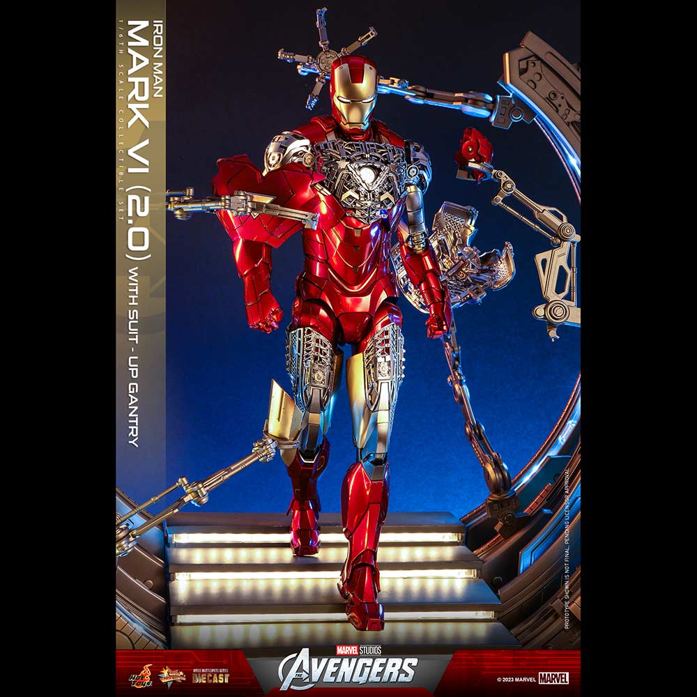 (PO) Movie Masterpiece Series Diecast MMS688D53 - The Avengers - Iron Man Mark VI (2.0) with Suit-Up Gantry Image_4