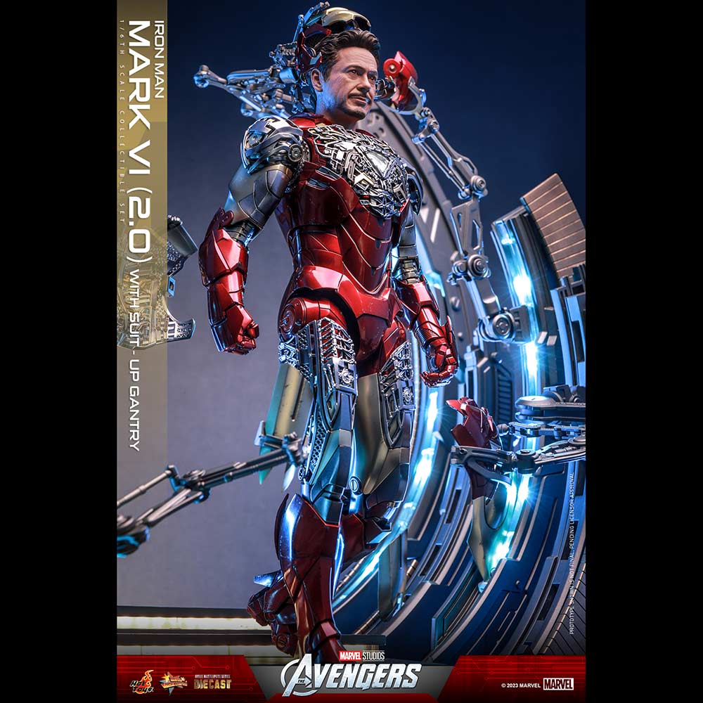 (PO) Movie Masterpiece Series Diecast MMS688D53 - The Avengers - Iron Man Mark VI (2.0) with Suit-Up Gantry Image_5
