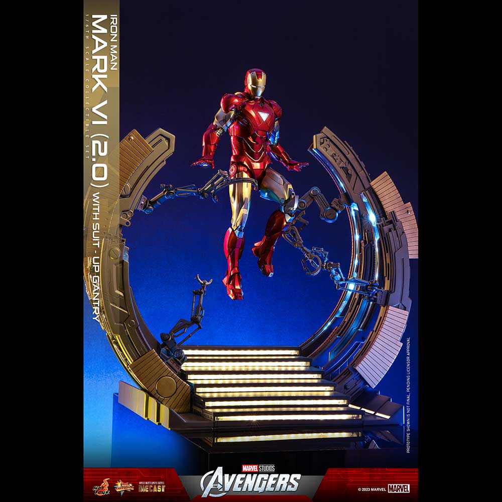 (PO) Movie Masterpiece Series Diecast MMS688D53 - The Avengers - Iron Man Mark VI (2.0) with Suit-Up Gantry Image_6