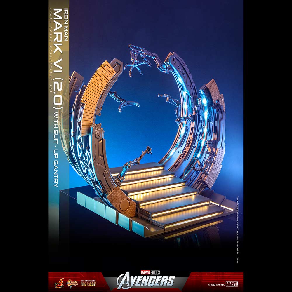 (PO) Movie Masterpiece Series Diecast MMS688D53 - The Avengers - Iron Man Mark VI (2.0) with Suit-Up Gantry Image_14