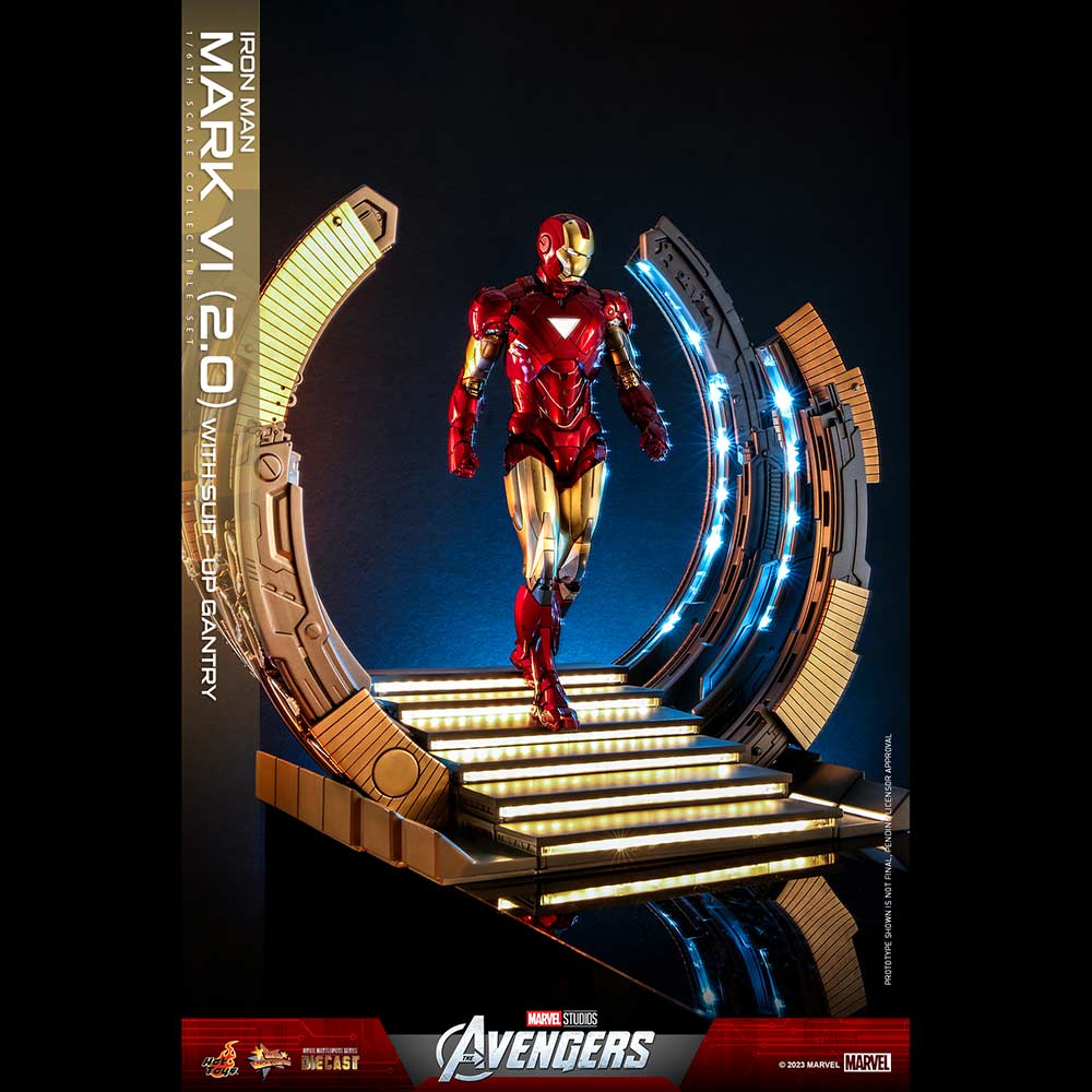 (PO) Movie Masterpiece Series Diecast MMS688D53 - The Avengers - Iron Man Mark VI (2.0) with Suit-Up Gantry Image_15