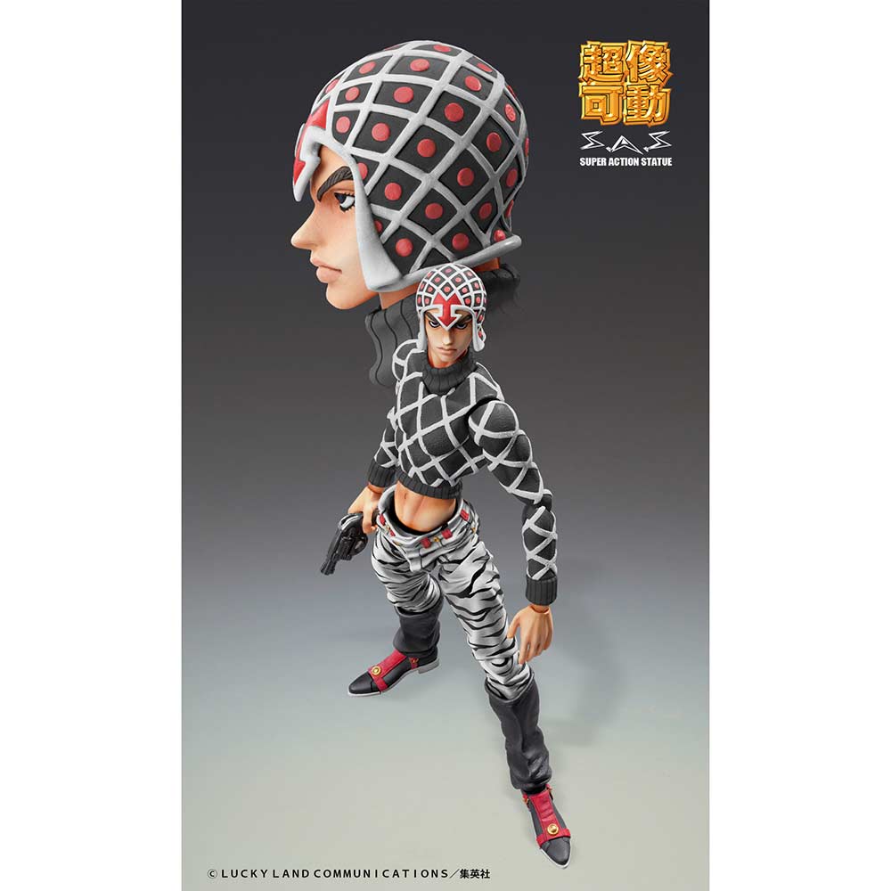 (PO) Super Action Statue JoJo's Bizarre Adventure Part V Guido Mista & Sex Pistols Ver. Black Image_5