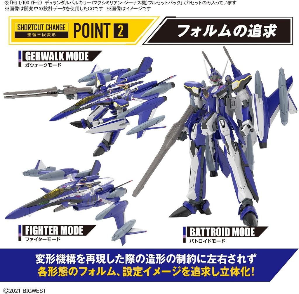 (PO) HG 1/100 Macross Delta Movie: Absolute Live!!!!!! YF-29 Durandal Valkyrie (Maximilian Jenius Fighter) Full Set Pack Image_7