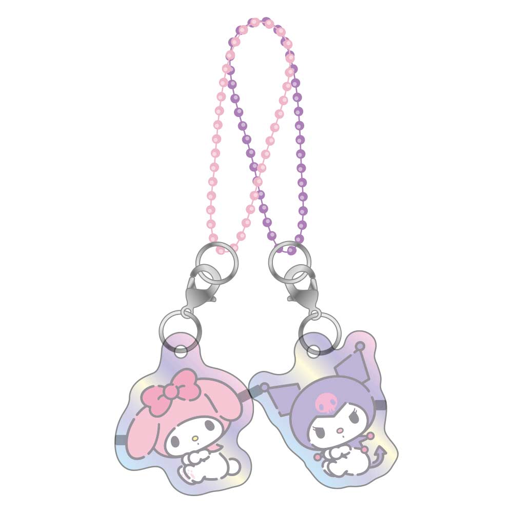 (PO) Sanrio Characters Aurora Pair Acrylic Key Chain My Melody & Kuromi Image_1