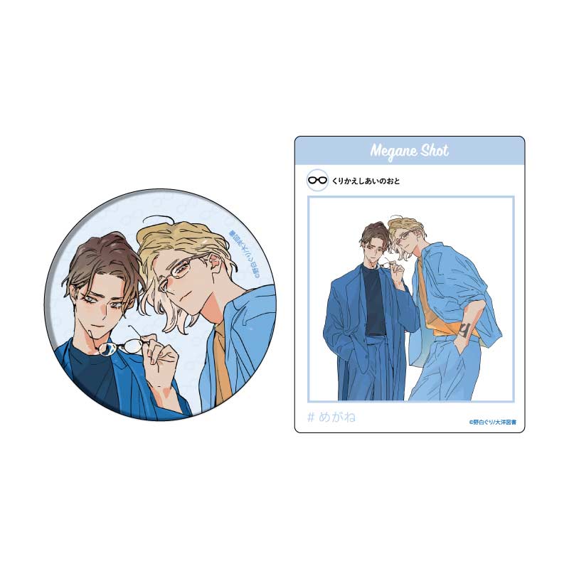(PO) Can Badge & Acrylic Card Set Guri Nojiro Works 01 Waru / Yankee Gap Moe Megane BL Fair (Original Illustration) Image_1